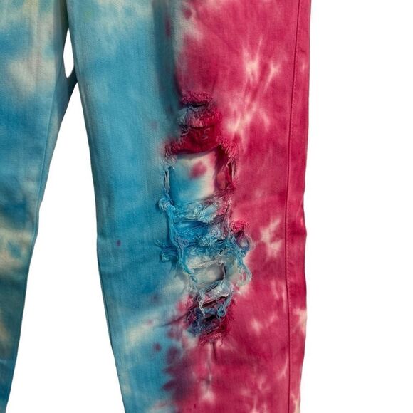 Vibrant M.I.U Distressed High Rise Super Skinny Jegginge Tie Dye Size 31 - Picture 4 of 12